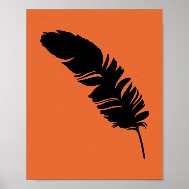 Svart silhuett av örnfjäder poster (Framsidan)