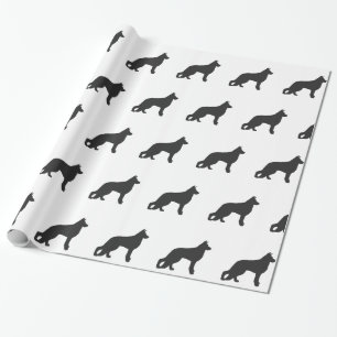 Svart silhuett av tysk Shepherd hund Presentpapper