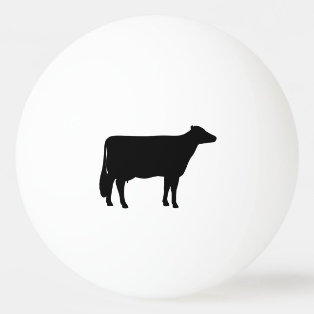 Svart siluett av Holstein-ko Pingisboll (Framsidan)