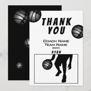 Svart Silver Basketboll Tack coach-kort Kort
