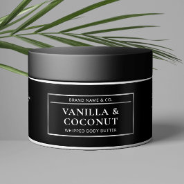 Svart & Silver Body Butter Burk Cosmetics-etikett Vattenflaska Etikett