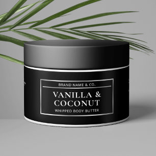 Svart & Silver Body Butter Burk Cosmetics-etikett Vattenflaska Etikett