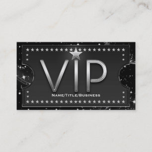 Svart & Silver Chic Glam VIP Anpassad Biljett