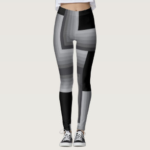 Svart, silver,coola, unika, trendigets kvadratiska leggings