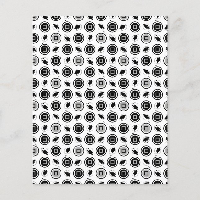 Svart & Silver Examen Mönster Scrapbookpapper (Framsida)