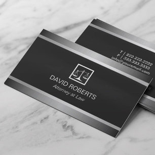 Svart & silver för advokatadvokatprofessionell visitkort