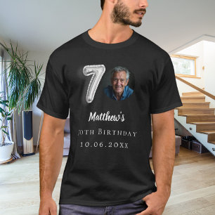Svart silver-foto, 70-årsdag t shirt
