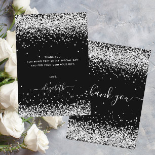 Svart silver glitter-damm - tack