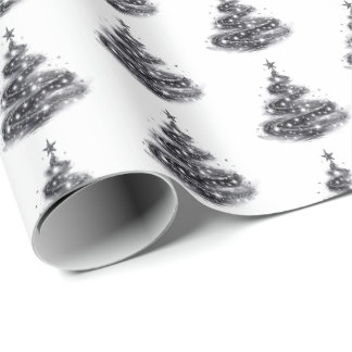 Svart Silver Glittrande Julgran Presentpapper