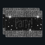 Svart & Silver Gnistra Party Ljus födelsedag Inbjudningar<br><div class="desc">Anpassa för alla händelser</div>