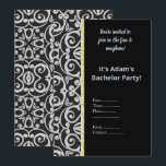 SVART SILVER GRÅ MÖNSTER MOGNINGSFEST INBJUDAN<br><div class="desc">MODERN MOGNINGSFEST-INBJUDAN anpassningsbar anpassad manlig</div>