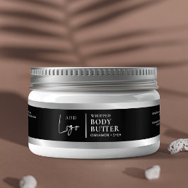 Svart & Silver Logotyp 4 OZ 120 ml kosmetisk Burk- Etikettband