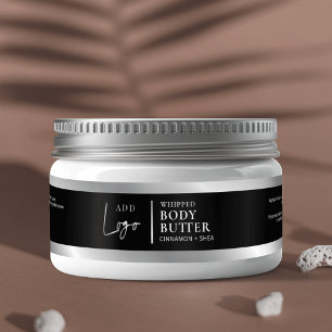 Svart & Silver Logotyp 4 OZ 120 ml kosmetisk Burk- Etikettband