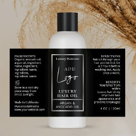 Svart & Silver Logotyp 4 OZ Kosmetisk Flaska-etike Rektangulärt Klistermärke