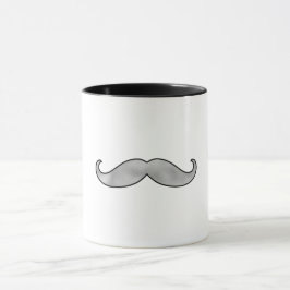 Svart Silver Mustasch Mugg