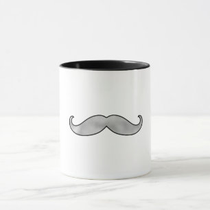 Svart Silver Mustasch Mugg