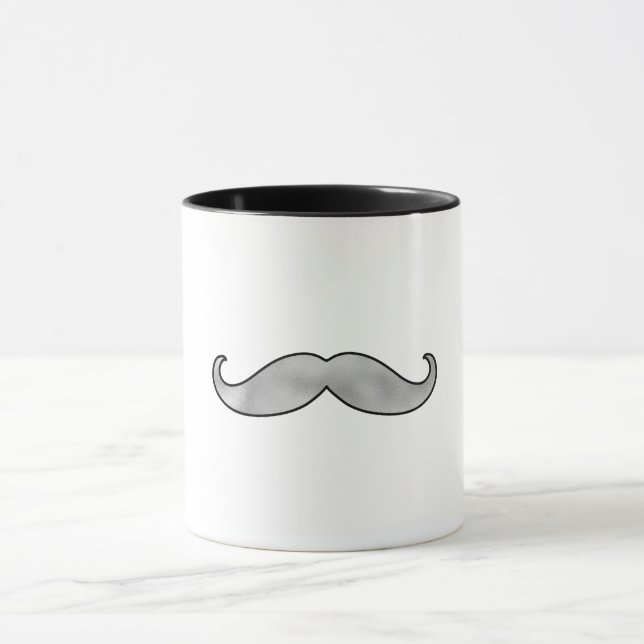 Svart Silver Mustasch Mugg (Center)
