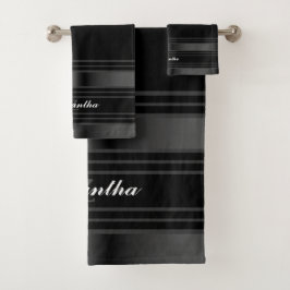 Svart, Silver och Grått Linjer