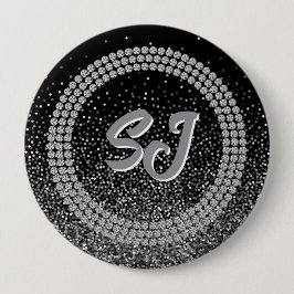 Svart & Silver Pageant Knapp Lyx Monogram