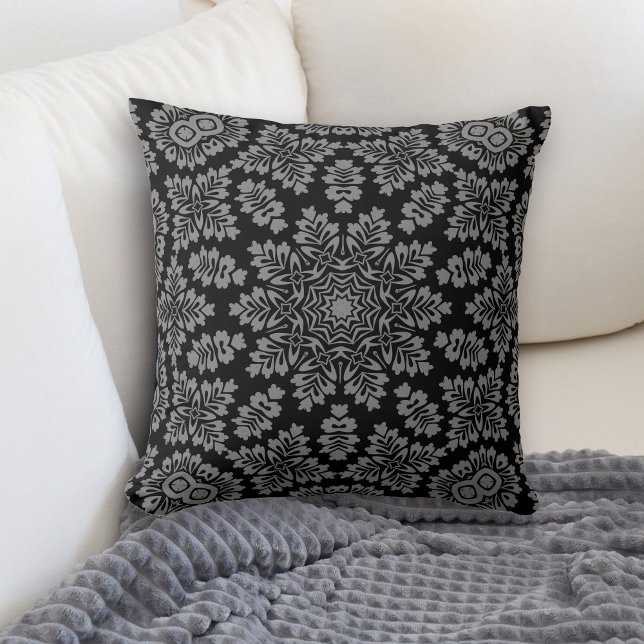 Svart Silver Star Geometric Kudde (Skapare uppladdad)