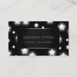 Svart Silver-stjärnor i Makeup Artist Planner Blac Visitkort