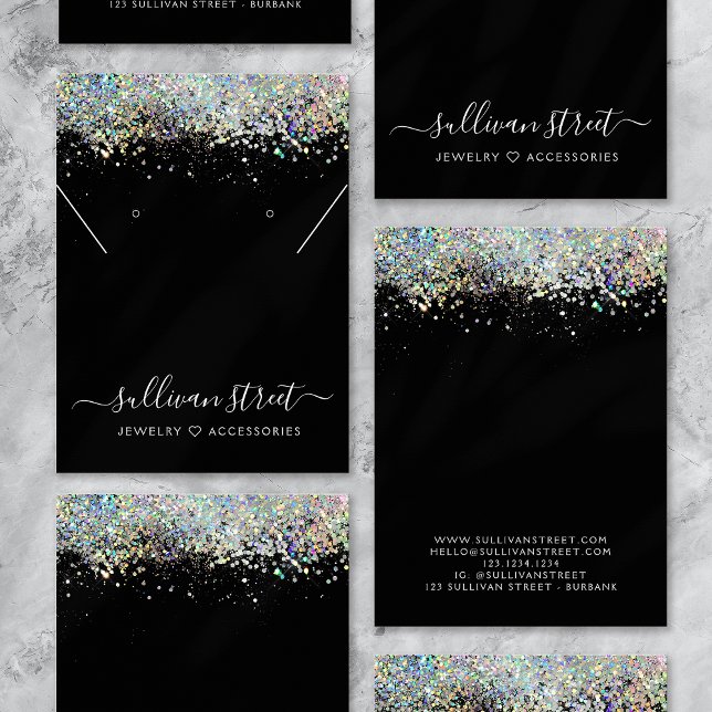 Svart Silver-Visning för calligrafi i Necklace Visitkort (Skapare uppladdad)