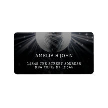 Svart Silver Vitt Nyårsafton Bröllopsadress