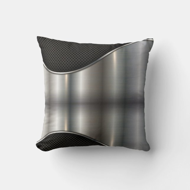 Svart silverdesign kudde (Framsida)