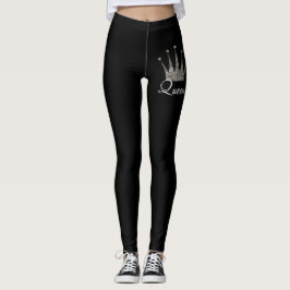 Svart silverglitterdrottning leggings