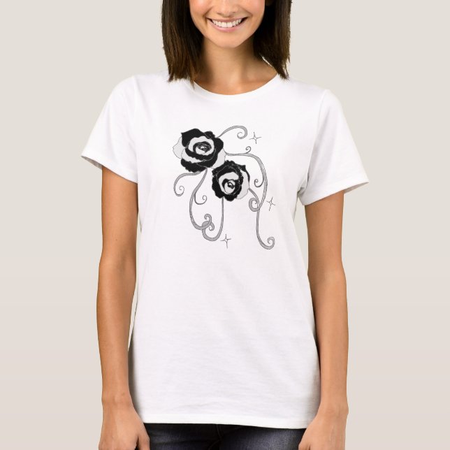 Svart silverro tee (Framsida)