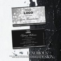 Svart Silvery Gräns, Luxury Silver Logotyp Glitter