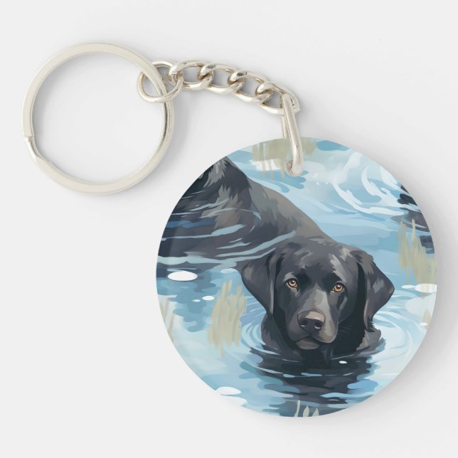 Svart simmuster för Labrador Retriever (Framsidan)