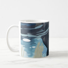 Svart simmuster för Labrador Retriever Kaffemugg