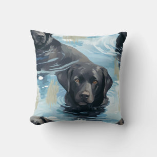 Svart simmuster för Labrador Retriever Kudde