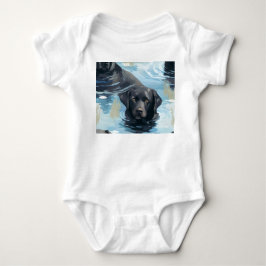 Svart simmuster för Labrador Retriever T Shirt