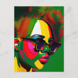 Svart Sista Tjej Melanin Kvinna Juneteenth Drottni Vykort