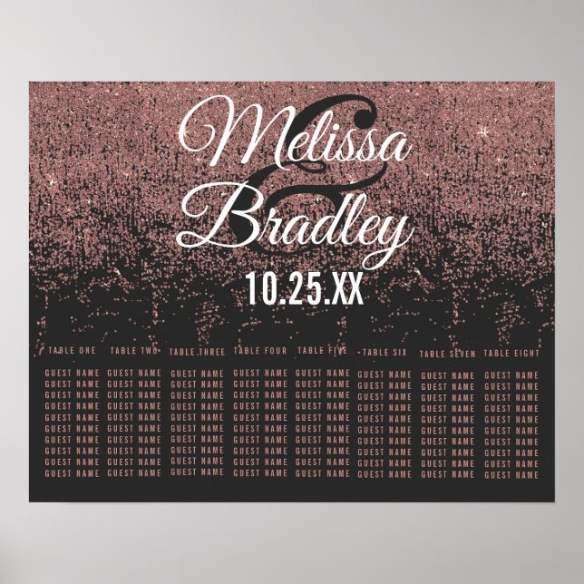 Svart sittdiagram för ro i Glitter Poster (Framsidan)