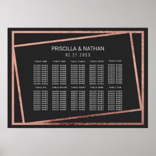 Svart sittdiagram med enkel lutning Ro Guld Gräns Poster