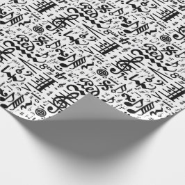 Svart sjal för vitmusik notergåva presentpapper