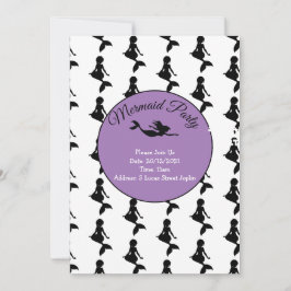 Svart sjöjungfru-inbjudan inbjudningar