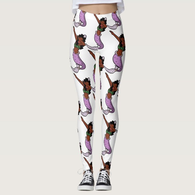 svart sjöjungfru leggings (Framsida)