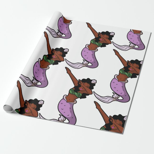 svart sjöjungfru presentpapper (Utrullad)