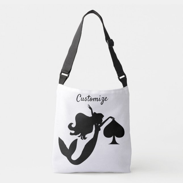 Svart Sjöjungfru Silhouette Thunder_Cove Axelväska (Framsida)