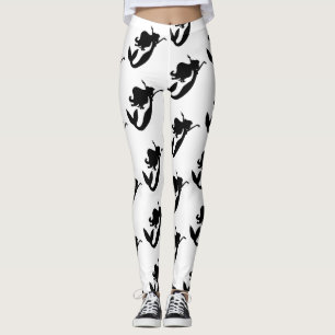 Svart Sjöjungfru Silhouette Thunder_Cove Leggings