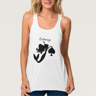 Svart Sjöjungfru Silhouette Thunder_Cove Linne Med Racerback