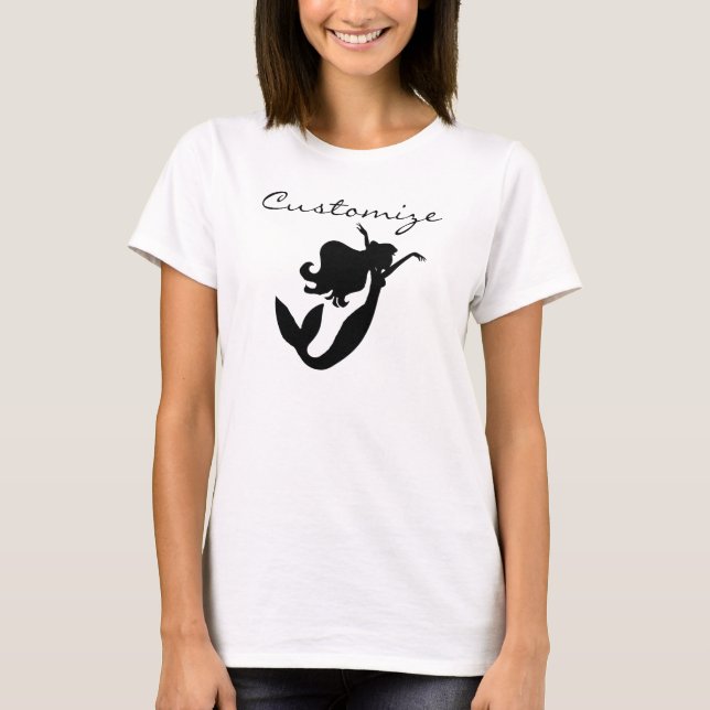 Svart Sjöjungfru Silhouette Thunder_Cove T Shirt (Framsida)