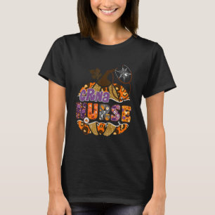 Svart Sjuksköterska Stetoskop Leopard Halloween Pu T Shirt