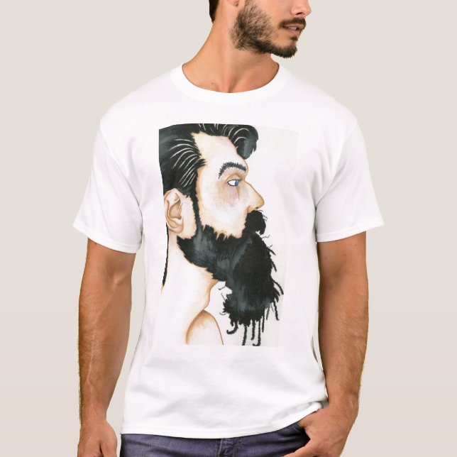 Svart skägg t-shirt (Framsida)