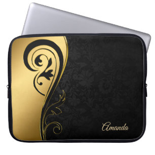 Svart skaka och Swirl Laptop Fodral