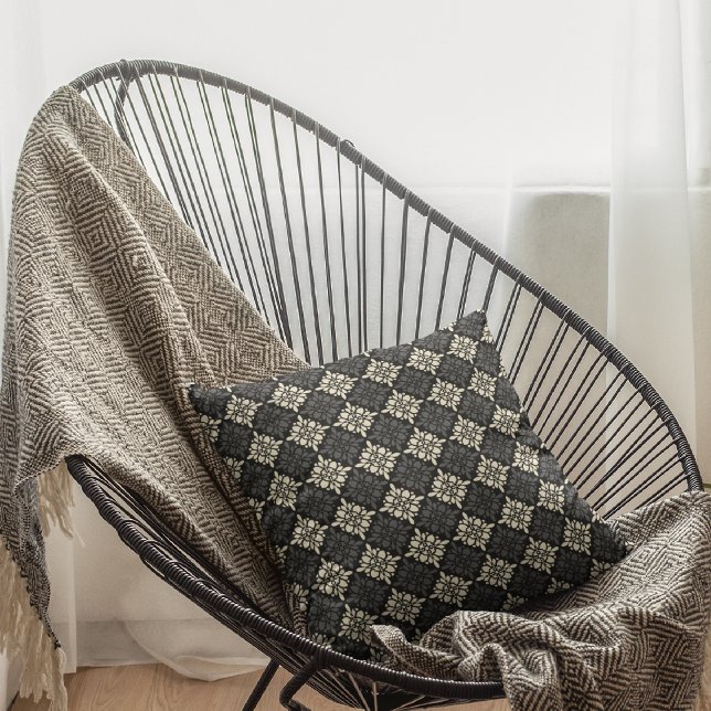 Svart skaka/Polka dots dekorativ Dekorativ kudde (Skapare uppladdad)